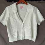 Show Me Your Mumu Mint Green Cropped Collared Cardigan Size Medium Photo 0