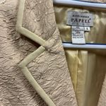 Adrianna Papell  Cream Pearl Embellished Floral Textured Tie Belted Jacket Size 8 Photo 5