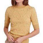 Free People  Eden Textured Short Sleeve Shirt Sun‎ Yellow L Photo 0