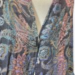 Soft Surroundings  Paloma Cardigan Multicolor Paisley Pattern 100% Rayon Large Photo 3
