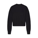 SKIMS  Cotton Fleece Classic Crewneck in Onyx, Size Medium Photo 4