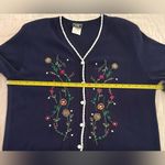 Vintage Southern Lady Cardigan XL Blue Fairygoth Embroidered Short Sleeve Photo 4