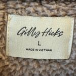 Gilly Hicks Fuzzy Fleece Cropped Hoodie Sweatshirt Tan Size L Photo 2