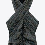 ZARA  large sparkly draped Halter neck ruched dress nwt Photo 7