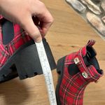 Size 7 chunky heel Chelsea platform boots Red Photo 8