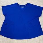 Cuddl Duds ClimateRight Short Sleeve Notch Neck Scrub Top Metro Blue 2X Photo 0