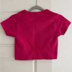 Aerie  Offline Pink Cropped Short Sleeve Workout Top Photo 3