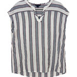 Tommy Hilfiger  Navy Striped V-Neck Women's Top Size Large Preppy Stripe Top Photo 0