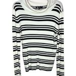 Velvet Heart  Black & White Striped Ribbed Cowl Neck Sweater. Size M Photo 0