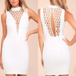 Lulus NWT Lavish Lattice Bodycon Dress in White Size Small Photo 1