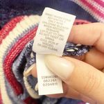 J.Jill Red Blue White Striped Knit Cotton Linen Blend Duster Button Cardigan Photo 8