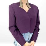 VINTAGE 90s Purple Blazer with Gold Rhinestone Studded Collar Size M Photo 0