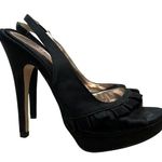Chinese Laundry  Black Ruffle Strap Stiletto Heels 5 Photo 0