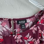 a.n.a . Maroon Floral Blouse 3/4 Balloon Sleeve XXL Photo 2