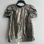 CeCe Silver Shimmer Pouf Jewel Neck Top, NWT, Size XXS Photo 1
