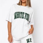 White Fox Boutique  Gray Tee with Green Logo Photo 1