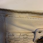 Elliott Lucca Women's White Leather Shoulder Bag With Leopard Design Buckle Photo 8