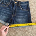 American Eagle  Hi- Rise Shortie Dark Wash Rolled Bottoms Casual Size 6 Summer Photo 5