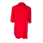 Susan Graver red quarter zip collared short sleeve stretchy top women's size S Photo 4