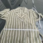 LORD & Taulor striped natural green and beige linen blazer zipped w belt Sz M Size M Photo 9