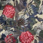 ZARA Camouflage Floral Embroidered Faux Fur Hood Puffer Coat Size L Soft Cuffs Photo 10