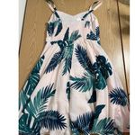 Old Navy New Women’s Tropical Print Lined Dress Color Light Pink Green Leaf XsP Photo 2
