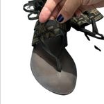 Free People Women's Gladiator Sandals Strappy Lace Up Leather Geometric Print Photo 1