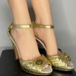 Coach  Gold Leather Heels‎ Photo 6