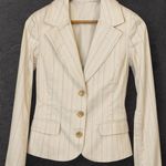 Vintage Y2K IZ BYER Womens sz L White Pink Pinstripe Button Blazer Mob Wife Work Size L Photo 0