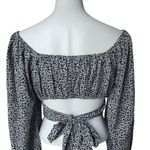 Storia Altar’d State Floral Long Puff Sleeve Crop Top with Cross Back Tie Photo 3