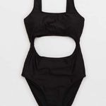 Aerie  • NWT Women's Black Cutout Swimsuit One Piece Photo 0