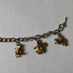 Disney  Charm Bracelet Mickey Mouse Donald Duck Goofy Gold Tone Photo 0