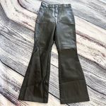 ZARA Vegan Leather Mini Flared Pants in Black Photo 1