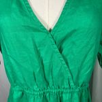 FatFace  Green Vivvie Linen Midi Dress Womens 14R Pockets‎ Bright Clean Girl Photo 4
