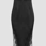 Cider  Black Satin Lace Dress  Photo 0
