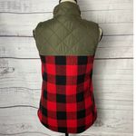 Maurice's Vest Womens XS Red Buffalo Plaid Flannel Puffer Zip Up Pockets Lined Photo 3