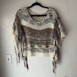 Rebecca Elliot Size S/M Rainbow Open Knit Fringe Festival‎ Sweater White Size M Photo 5
