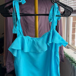 Daniel Cremieux  Turquoise Ruffled Camisole Photo 0