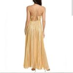 Love Shack Fancy NWT  Silk Lurex Pleated Bryce Dress in Golden Hour Photo 1