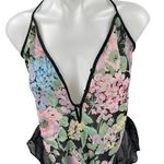 Victoria's Secret VTG  Multicolor Floral Mesh Ruffle Lingerie Teddy Bodysuit Sz S Photo 2