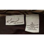 kim rogers  Women's Brown Animal Print Collar Lightweight Full Zip Jacket Size‎ L Photo 3