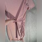 QEARAL Spring Peach Bodycon Mini Dress Ruched Side Tulip Hem Size XL**not blue Pink Photo 5