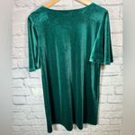 Modcloth Green Crushed Velvet Vneck Short sleeve Swing Dress Womens size small Photo 4