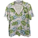 Tommy Bahama  Silk Cotton Tropical Pullover V Neck Top Sz L Resort Summer Hawaii Photo 0