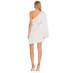 SELMACILEK One Sleeve Mini Dress in Ecru XSmall New Womens Satin Cocktail White Size XS Photo 1