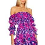 MISA Los Angeles NWT! Misa Noura Floral Print Smocked Off the Shoulder Minidress - Size XL Photo 3