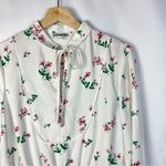 EXPRESS White & Pink Floral High Neck Long Sleeve Mini Dress S Photo 2