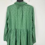 J.Crew Eyelet Mini Shirt Dress Long Sleeve Cotton Pockets Preppy Green US 12 NWT Photo 12