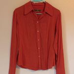 Oilily Burnt Orange Red Button Down Shirt Size 38 Photo 0