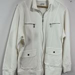 Womans Style & Co Sport Sweatshirt Jacket 1X White Full Zip Mock Neck Photo 0